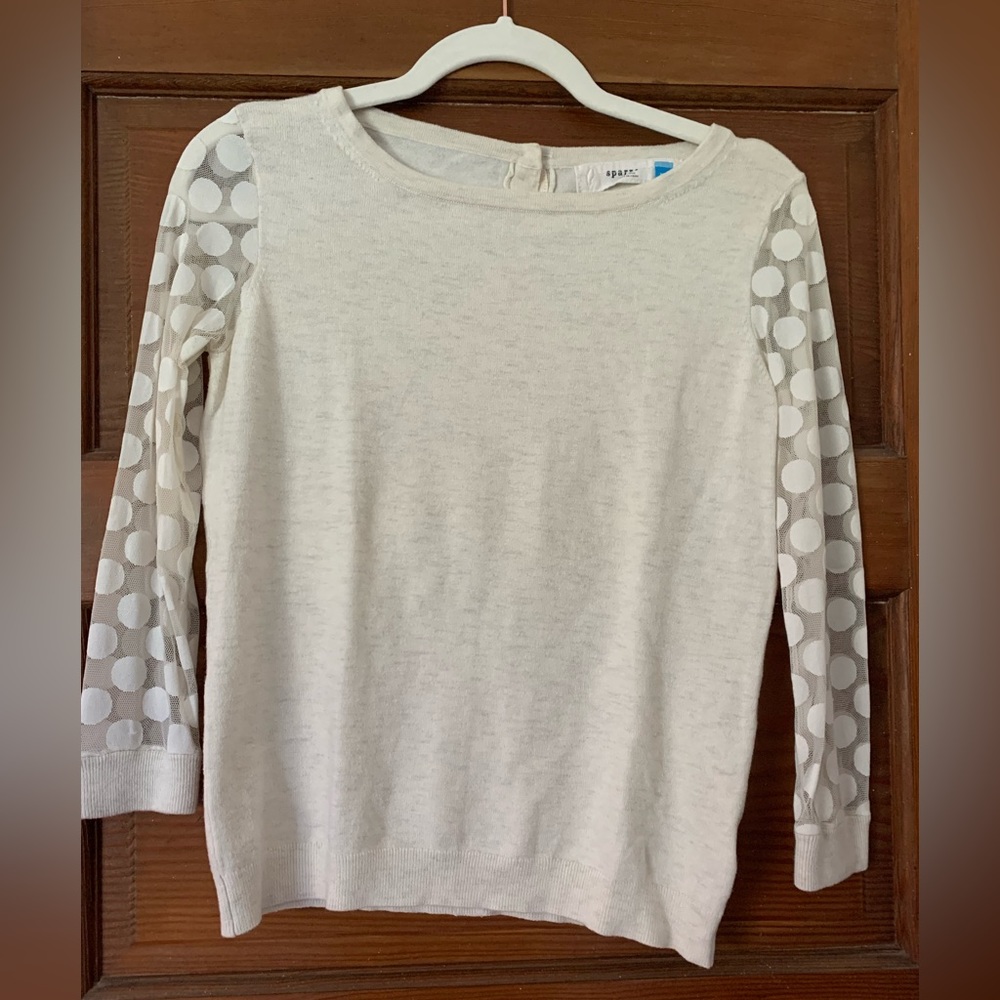 NOT FOR SALE Sparrow Cotton & Sheer Polka Dot Sweater
